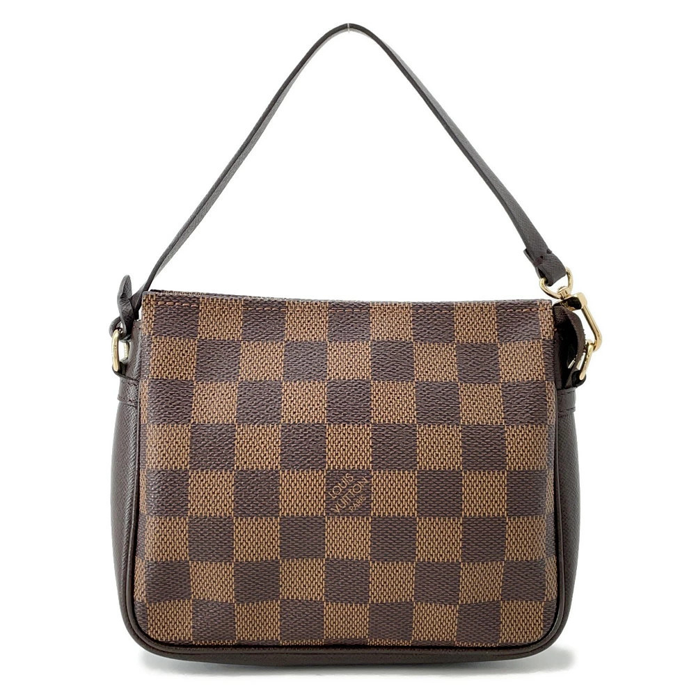 Louis Vuitton Damier Ebene Brown Trousse Makeup Pouch Clutch Bag